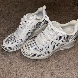 Aldo White Sparkling Sneakers